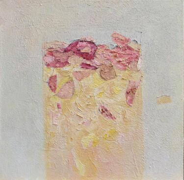 Painting titled "Rosa rosae" by Domenico Asmone, Original Artwork, Oil Mounted on Wood Stretcher frame
