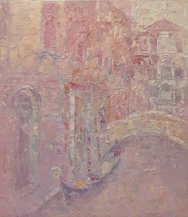 Painting titled "Venezia cromatica 2" by Domenico Asmone, Original Artwork, Oil Mounted on Wood Stretcher frame