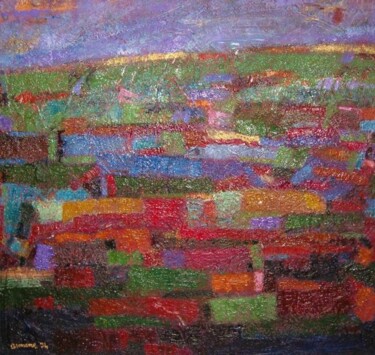 Pittura intitolato "paesaggio cromatico…" da Domenico Asmone, Opera d'arte originale, Olio