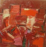 Painting titled "cromatico rosso e a…" by Domenico Asmone, Original Artwork, Oil