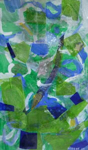 Painting titled "cromatico verde 2" by Domenico Asmone, Original Artwork, Acrylic