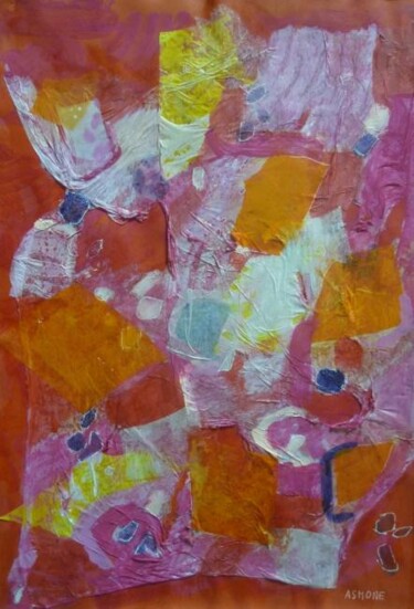 Painting titled "cromatico rosso 4" by Domenico Asmone, Original Artwork, Collages