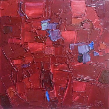 Painting titled "cromatico rosso 3" by Domenico Asmone, Original Artwork, Oil
