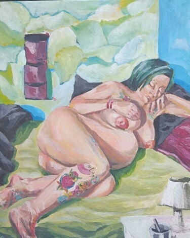 Peinture intitulée "Prostituta incinta" par Domenico Bianco, Œuvre d'art originale, Acrylique