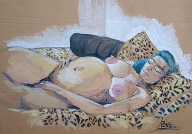 Painting titled "Prostituta incinta…" by Domenico Bianco, Original Artwork, Acrylic