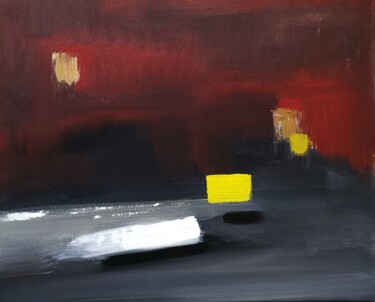 Painting titled "Rosso" by Domenico David, Original Artwork, Acrylic Mounted on Wood Stretcher frame