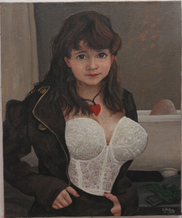 Pintura titulada "corsetto bianco" por Domenico Ventura, Obra de arte original, Oleo Montado en Bastidor de camilla de madera