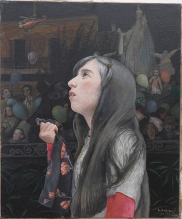 Peinture intitulée "la piccola Maria" par Domenico Ventura, Œuvre d'art originale, Huile Monté sur Châssis en bois