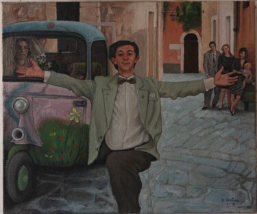 Pintura titulada "Lo sposo" por Domenico Ventura, Obra de arte original, Oleo Montado en Bastidor de camilla de madera