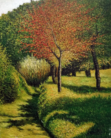 Pittura intitolato "IN CAMPAGNA" da Domenico Ursillo, Opera d'arte originale, Olio