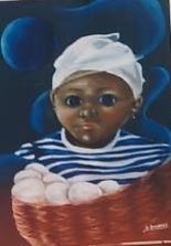 Peinture intitulée "La petite paysanne" par Duckens Domersan, Œuvre d'art originale, Autre