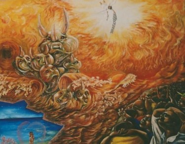 Peinture intitulée "Apocalypse" par Duckens Domersan, Œuvre d'art originale, Huile