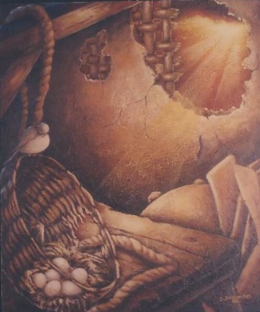 Peinture intitulée "Eclosion" par Duckens Domersan, Œuvre d'art originale, Huile