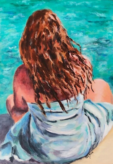 Face à la mer Peinture intitulée "Face à la mer" par Dominique Gobelin Mansour, Œuvre d'art originale, Acrylique