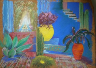 Painting titled "Majorelle" by Jacqueline Mias Domenech, Original Artwork