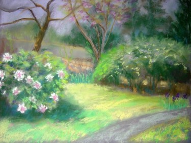 Painting titled "J'aime ce jardin" by Jacqueline Mias Domenech, Original Artwork