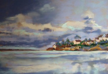 Painting titled "Entre ciel et mer" by Jacqueline Mias Domenech, Original Artwork