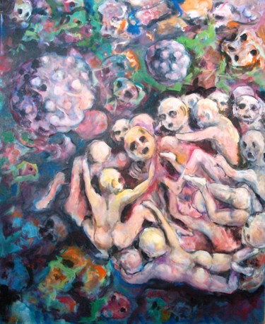 Peinture intitulée "Humanisation" par Dominique Meignen, Œuvre d'art originale, Huile