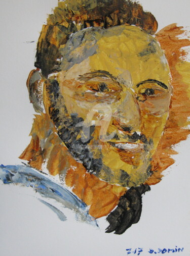 Painting titled "portrait-acrylique-…" by Bertrand Domin, Original Artwork, Acrylic