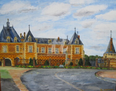 Painting titled "chateau-de-Frazé-dé…" by Bertrand Domin, Original Artwork, Oil