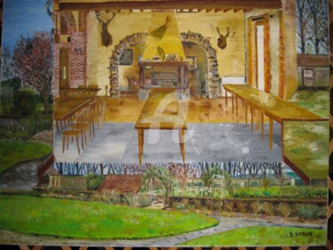 Painting titled "printemps-a-meauce" by Bertrand Domin, Original Artwork, Oil
