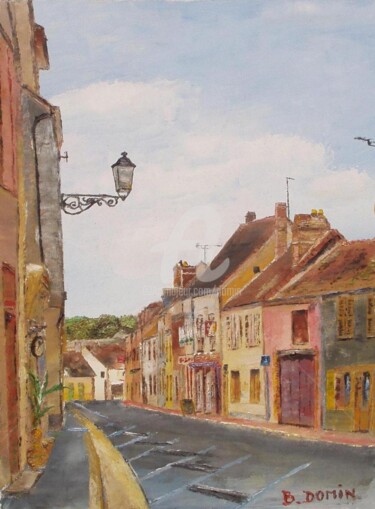 Pintura intitulada "lanterne-rue-saint-…" por Bertrand Domin, Obras de arte originais, Óleo