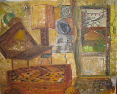 Pintura intitulada "interieur-maison-cl…" por Bertrand Domin, Obras de arte originais, Óleo
