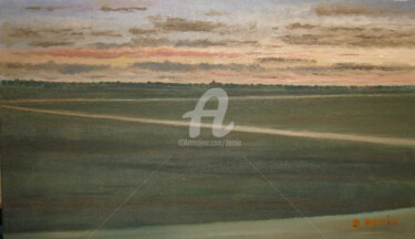 Pintura titulada "aeroport-de-lyon-19…" por Bertrand Domin, Obra de arte original, Oleo
