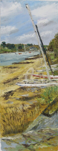 Painting titled "catamarans-long-de-…" by Bertrand Domin, Original Artwork