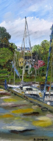 Картина под названием "Catamaran-à-Pont-Av…" - Bertrand Domin, Подлинное произведение искусства, Масло