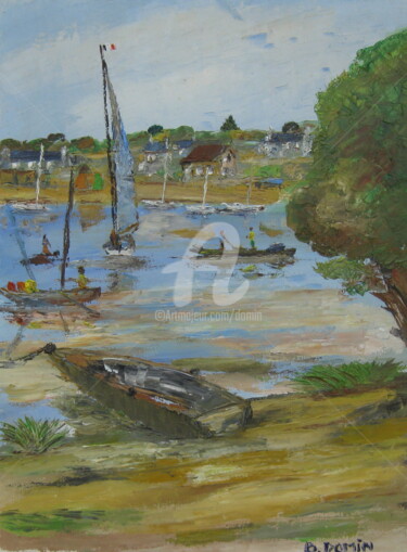 Peinture intitulée "riviere-et-plaisanc…" par Bertrand Domin, Œuvre d'art originale, Huile