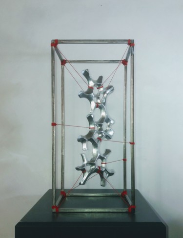Sculpture titled "GABBIA" by Roberto Dominelli, Original Artwork, Wire