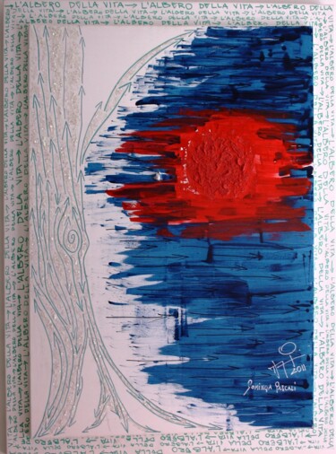 Pittura intitolato "L' ALBERO DELLA VITA" da Dominga Pascali, Opera d'arte originale, Acrilico Montato su Pannello di legno