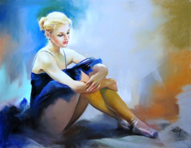 Pintura titulada "Bailarina con tutú…" por Domingo, Obra de arte original, Pastel