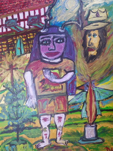 Картина под названием "Sintoniza para ver…" - Dalca, Подлинное произведение искусства, Акрил Установлен на Деревянная рама д…