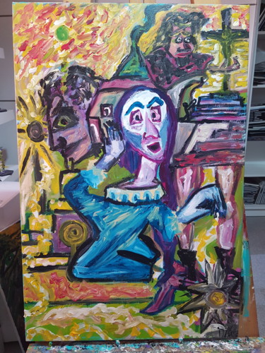 Pintura titulada "Se armo la de Dios" por Dalca, Obra de arte original, Acrílico Montado en Bastidor de camilla de madera