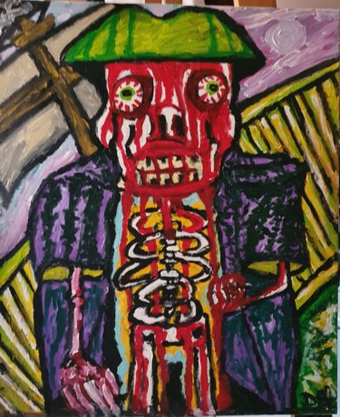 Pintura intitulada "Una pesadilla" por Dalca, Obras de arte originais, Acrílico Montado em Armação em madeira