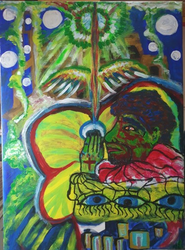 Painting titled "La luz" by Dalca, Original Artwork, Acrylic Mounted on Wood Stretcher frame