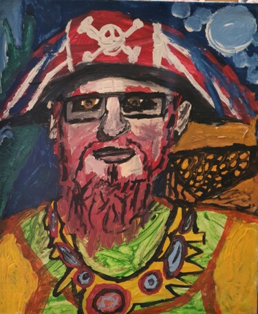 Pintura intitulada "Pirata, pirata" por Dalca, Obras de arte originais, Acrílico Montado em Armação em madeira