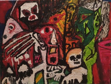 Картина под названием "Sálvese quién pueda" - Dalca, Подлинное произведение искусства, Акрил Установлен на Деревянная рама д…