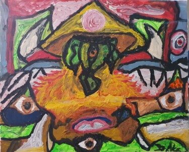 Painting titled "Nos observan" by Dalca, Original Artwork, Acrylic Mounted on Wood Stretcher frame