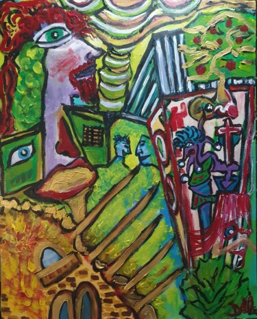Картина под названием "Soñado en el cuadro" - Dalca, Подлинное произведение искусства, Акрил Установлен на Деревянная рама д…