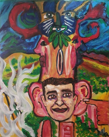 Pintura titulada "Escucha todo con at…" por Dalca, Obra de arte original, Acrílico Montado en Bastidor de camilla de madera
