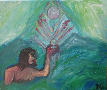 Картина под названием "Salir a flote" - Dalca, Подлинное произведение искусства, Акрил Установлен на Деревянная рама для нос…