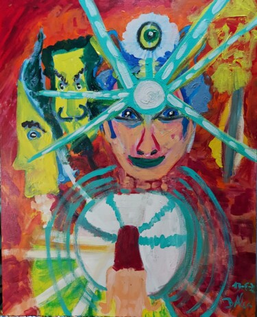 Pintura titulada "El poder de la mente" por Dalca, Obra de arte original, Acrílico Montado en Bastidor de camilla de madera