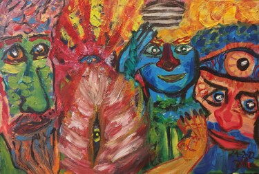 Картина под названием "Soñando ver" - Dalca, Подлинное произведение искусства, Акрил Установлен на Деревянная рама для носил…
