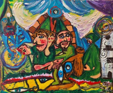 Pintura titulada "De la ficción a la…" por Dalca, Obra de arte original, Acrílico Montado en Bastidor de camilla de madera
