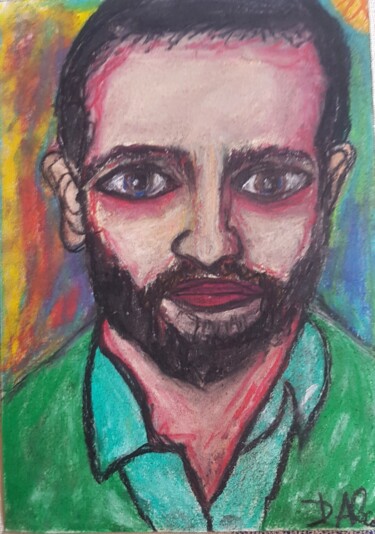 Pintura intitulada "El hombre joven" por Dalca, Obras de arte originais, Pastel