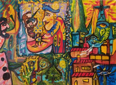 「El regalo」というタイトルの絵画 Dalcaによって, オリジナルのアートワーク, アクリル ウッドストレッチャーフレームにマウント