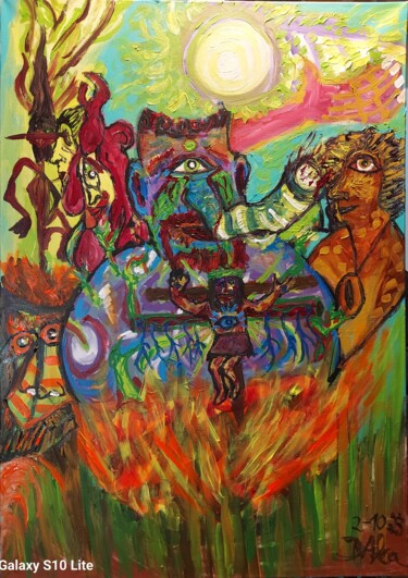 Painting titled "Mi cuadro" by Dalca, Original Artwork, Acrylic Mounted on Wood Stretcher frame